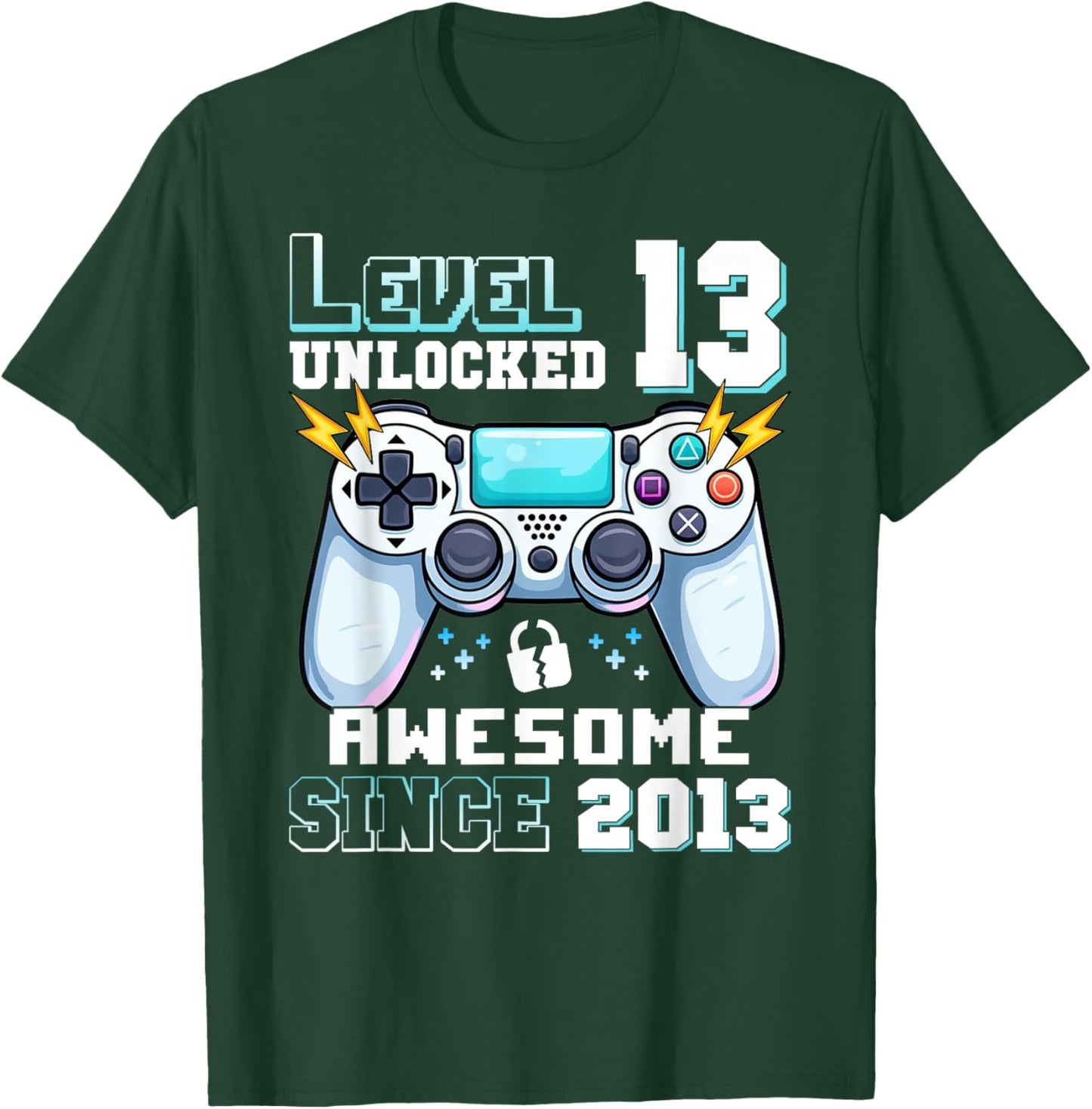 Level 13 Unlocked Video Game 13 Year Old Boy 13 Years T-Shirt - T-Shirt | Forest