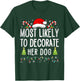 Most Likely To Decorate Her Dog Family Christmas Pajamas T-Shirt - T-Shirt | Forest