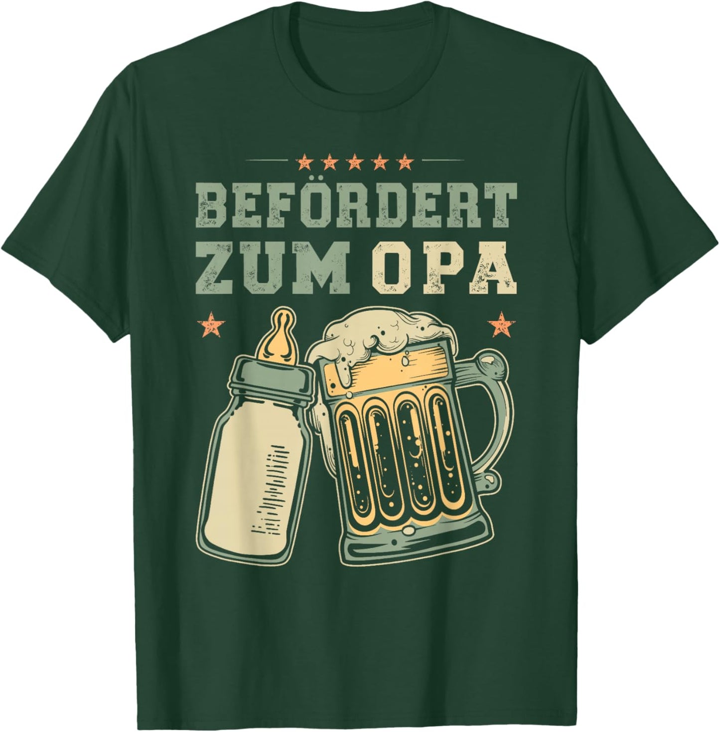 with German Text "Befördert zum Opa Werdender Opa Baby" T-Shirt - T-Shirt | Forest