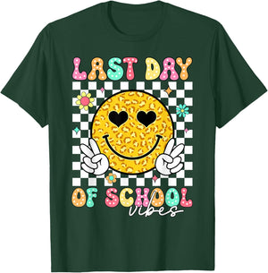 Last Day of School Vibes Teacher Kids Boys Girls Graduation T-Shirt - T-Shirt | Forest