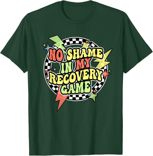 Retro No Shame In My Recovery Game Shirt Men T-Shirt - T-Shirt | Forest