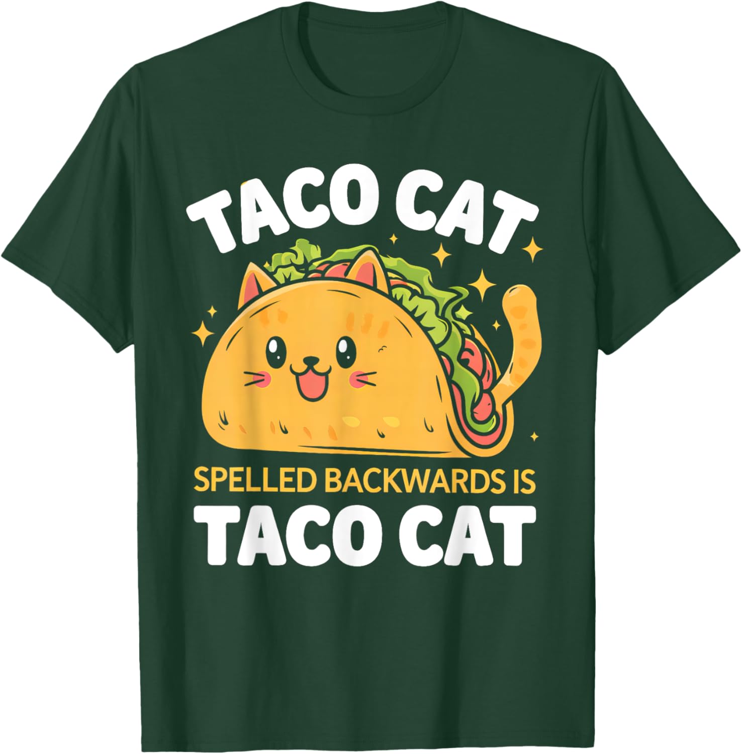 Tacocat Spelled Backwards Funny Taco Cat Cinco De Mayo Cat T-Shirt - T-Shirt | Forest