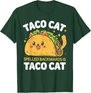 Tacocat Spelled Backwards Funny Taco Cat Cinco De Mayo Cat T-Shirt - T-Shirt | Forest