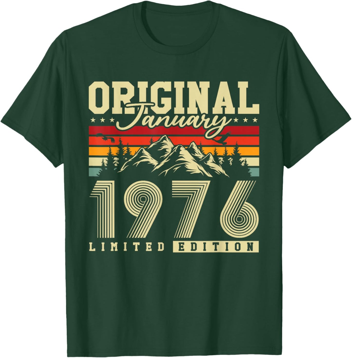 Original January 1976 Birthday Gift 50 Years Vintage T-Shirt - T-Shirt | Forest