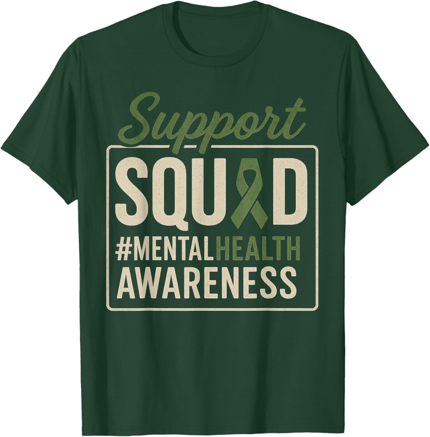 Sunflower Hair Support Squad Mental Health Awareness T-Shirt - T-Shirt | Forest