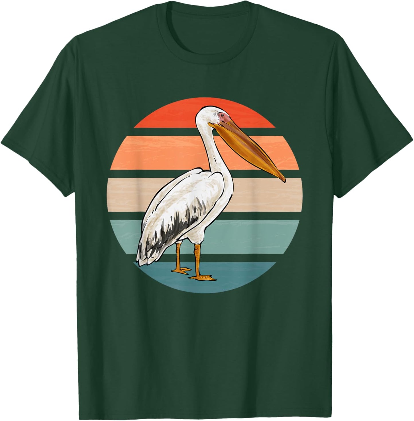 Pelican Bird Retro Vintage Pelican T-Shirt - T-Shirt | Forest