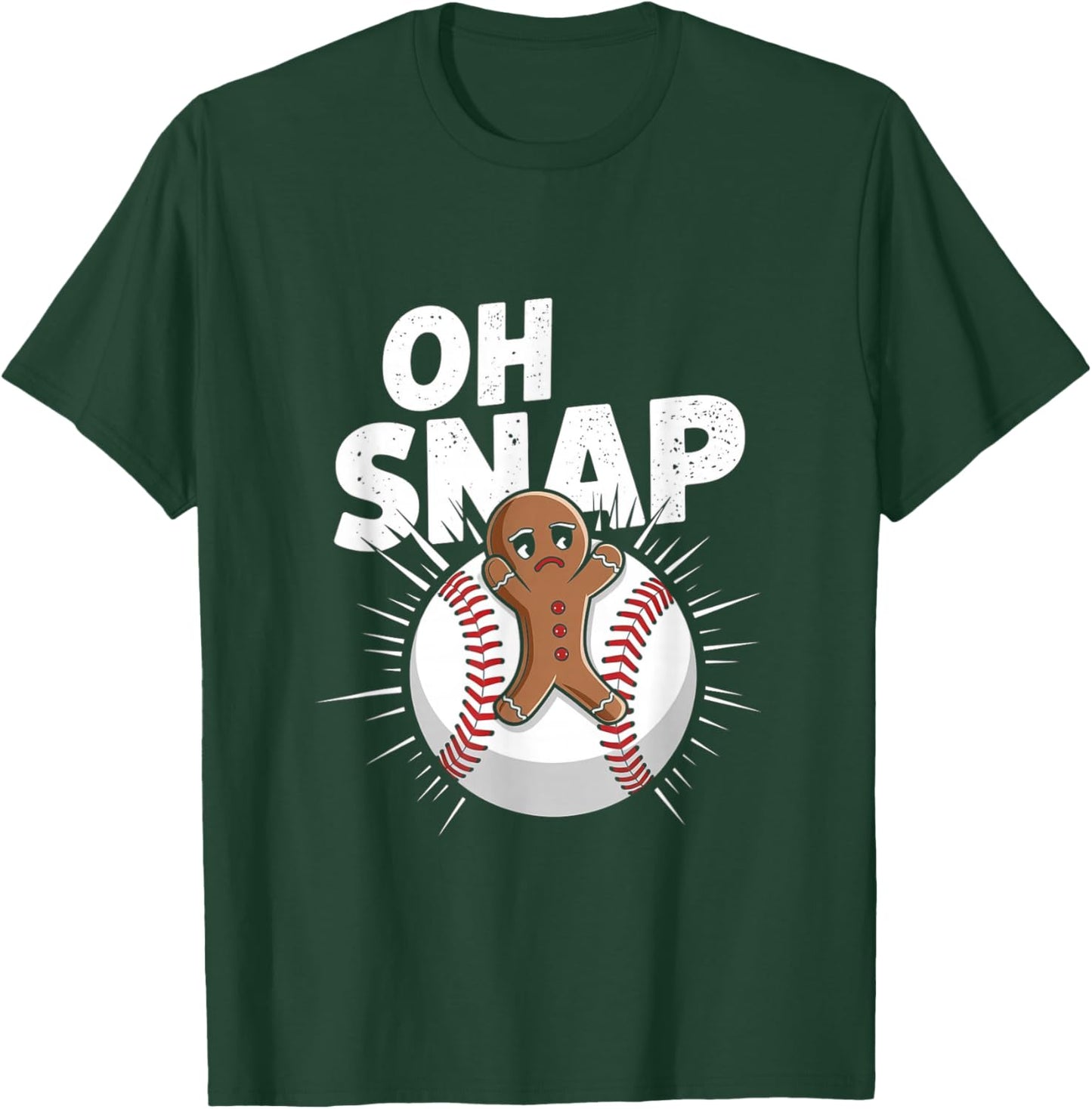 Oh Snap Christmas Baseball Gingerbread T-Shirt - T-Shirt | Forest