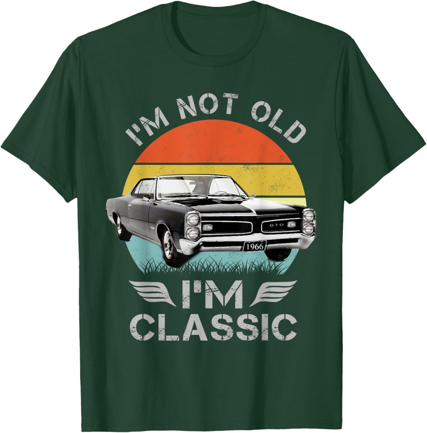1966 66 GTO Classic Car Old School Muscle Car T-Shirt - T-Shirt | Forest