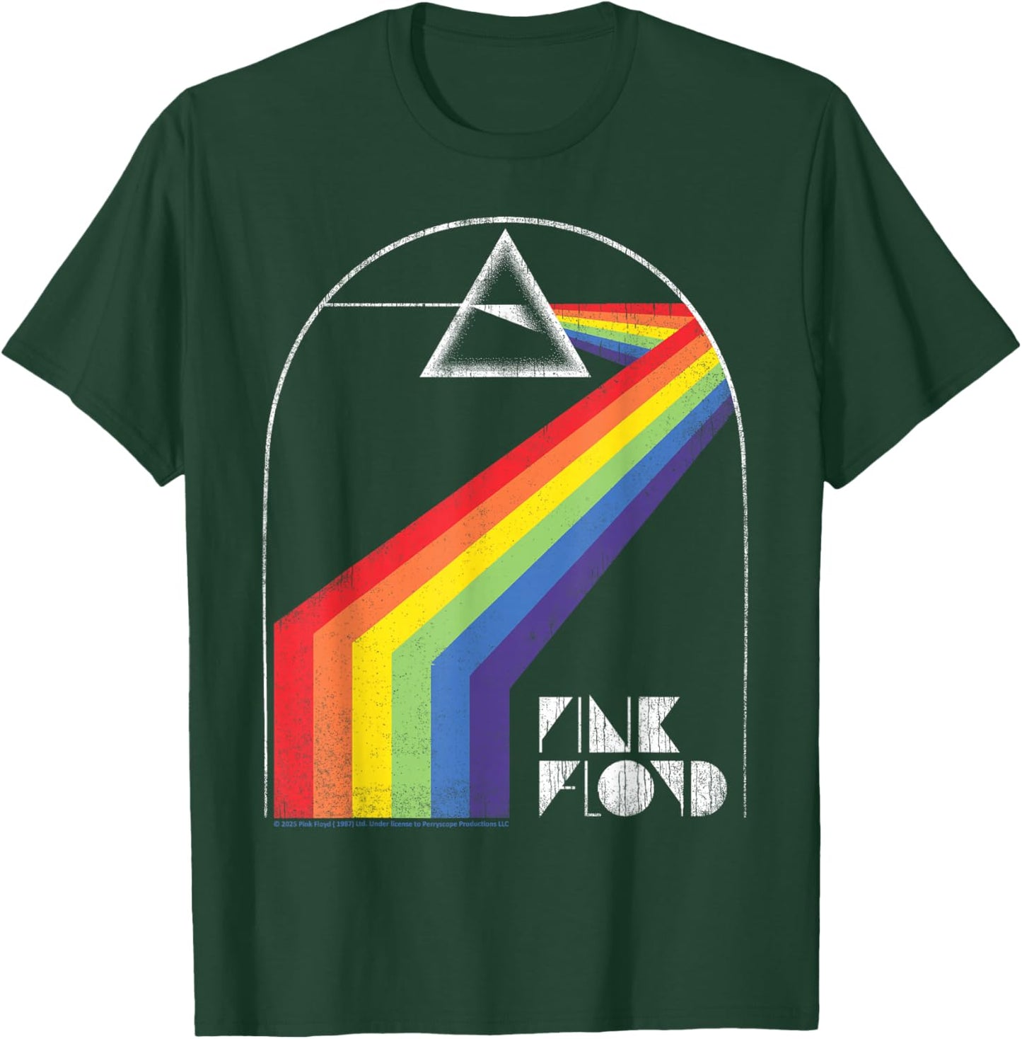 Pink Floyd Retro Prism Rainbow Design T-Shirt - T-Shirt | Forest