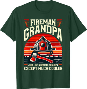Fireman Grandpa Fireman Grandfather T-Shirt - T-Shirt | Forest