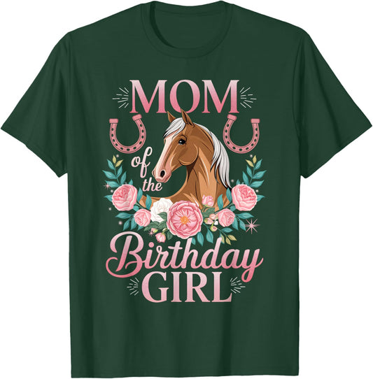 Cute Horse Face Floral Daughter Girl Birthday Mom Women T-Shirt - T-Shirt | Forest
