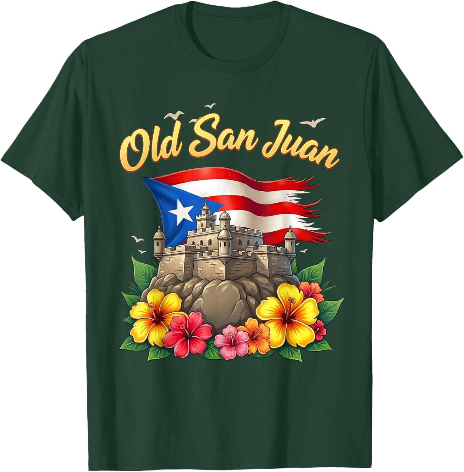 Old San Juan Puerto Rico Flag T-Shirt - T-Shirt | Forest