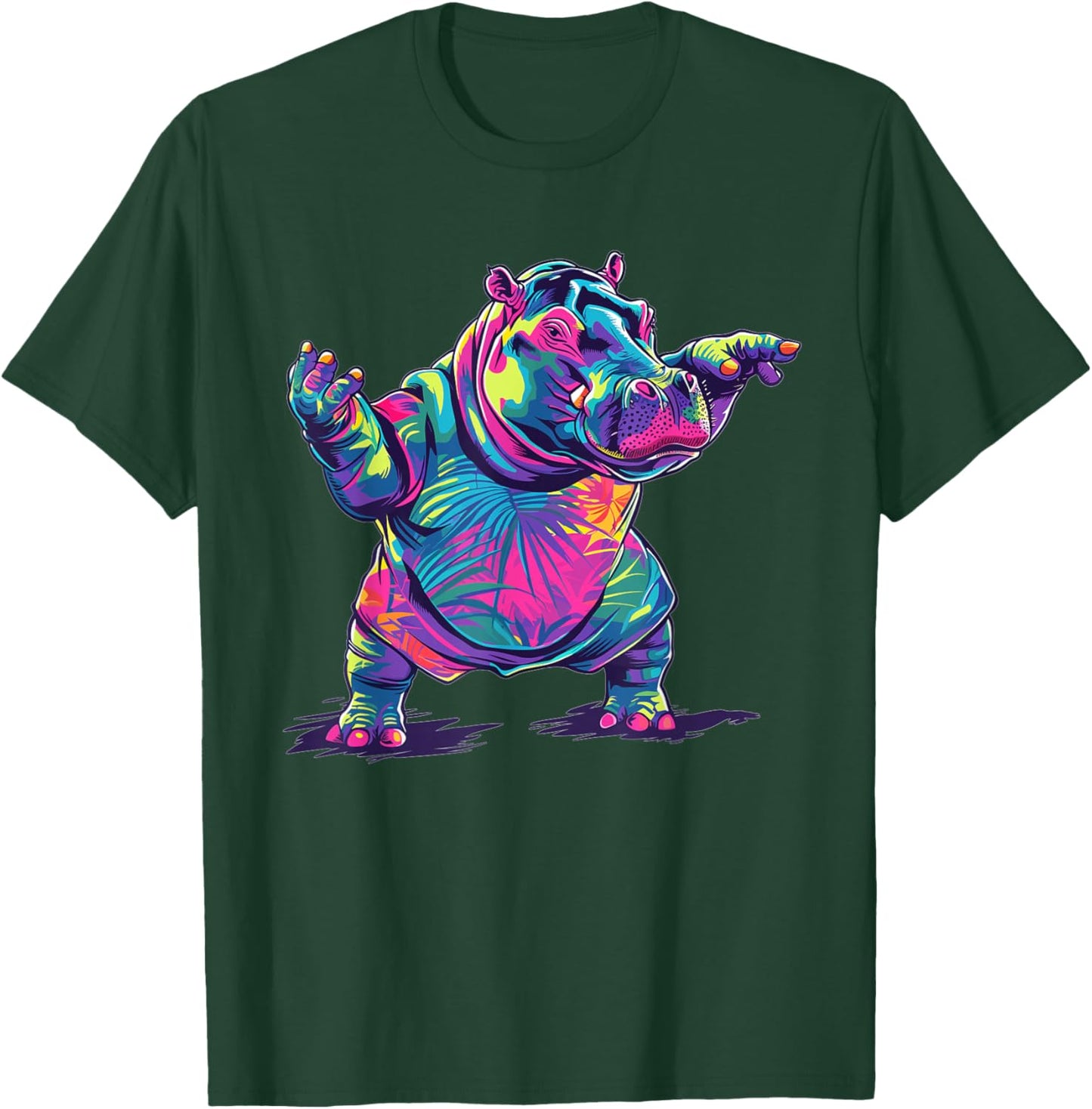 Cute Hippo Dancing T-Shirt - T-Shirt | Forest