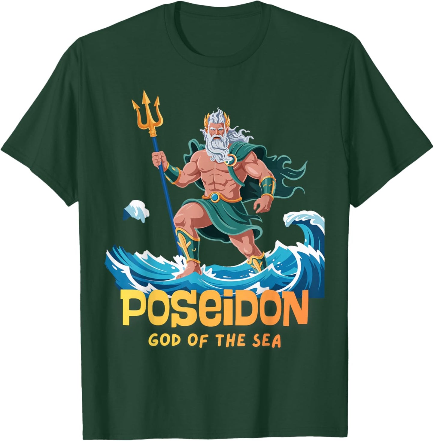 Greek God Poseidon God of Sea Souvenir Greece Toddler Boy T-Shirt - T-Shirt | Forest