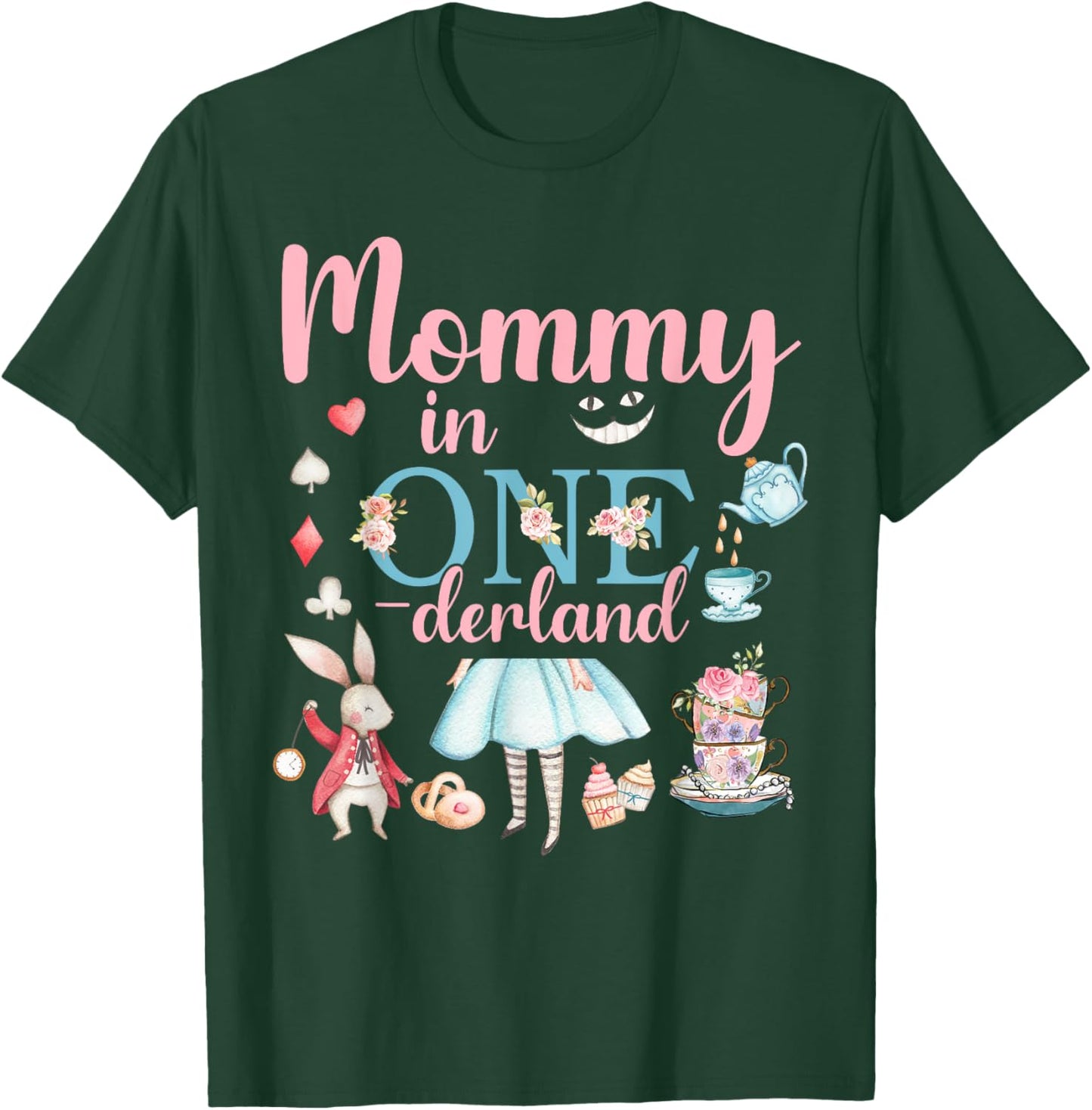 Mommy Of The Birthday Girl - Mommy In Onderland Birthday T-Shirt - T-Shirt | Forest