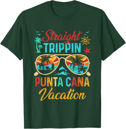 Straight Trippin Punta Cana Vacation Matching Family Group T-Shirt - T-Shirt | Forest
