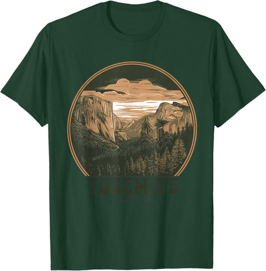 Retro Yosemite Half-Dome Women-Men National Park 2026 T-Shirt - T-Shirt | Forest