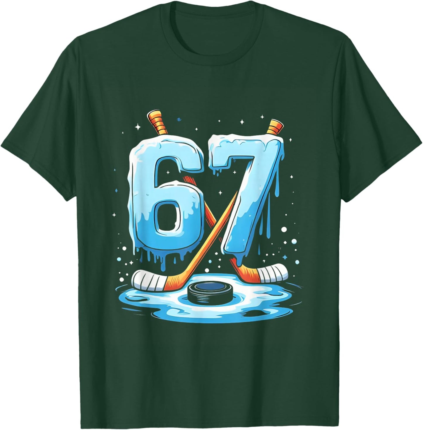 67 Hockey Ice Cream Drip Gen Alpha Slang Boys Men Women T-Shirt - T-Shirt | Forest
