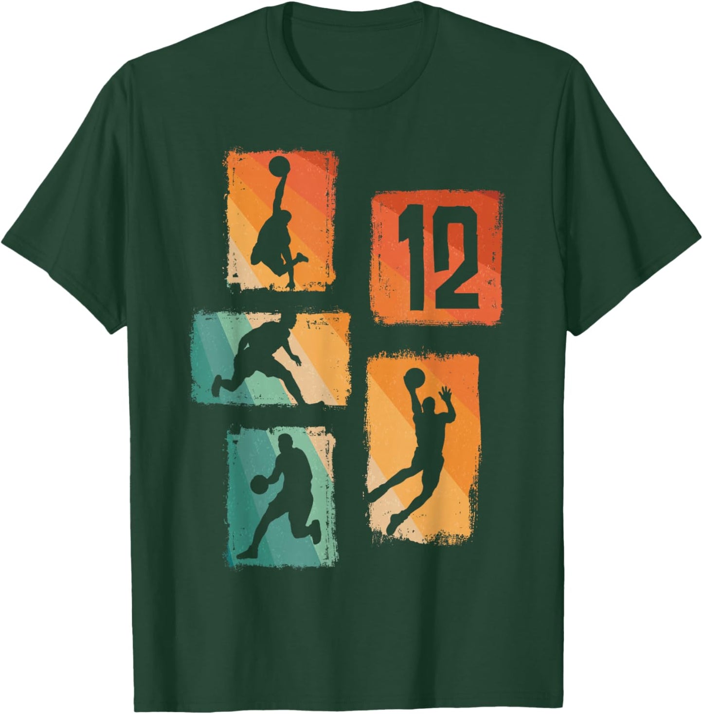 12e Anniversaire garçon Joueur de Basket-Ball 12 Ans T-Shirt - T-Shirt | Forest