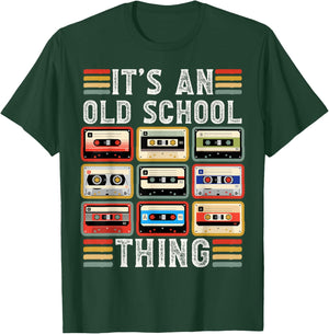 Retro Cassette Tape Music 80s 90s Men Women Boys T-Shirt - T-Shirt | Forest