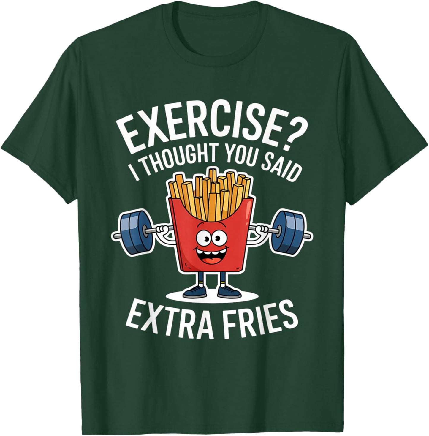 Exercise I Thought You Said Extra Fries Funny Fries Kids Men T-Shirt - T-Shirt | Forest