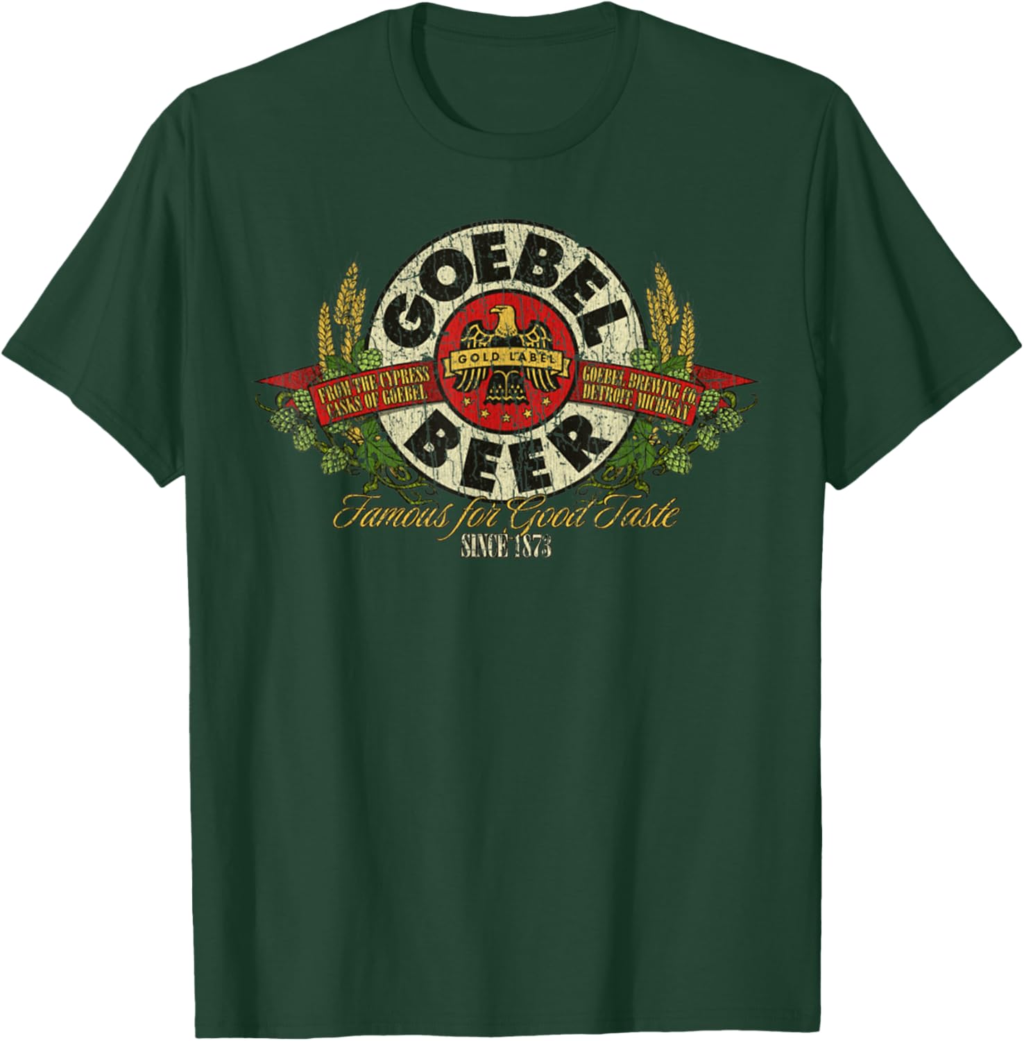 Vintage Funny Classic Beer Retro Goebel Drinking Lover T-Shirt - T-Shirt | Forest