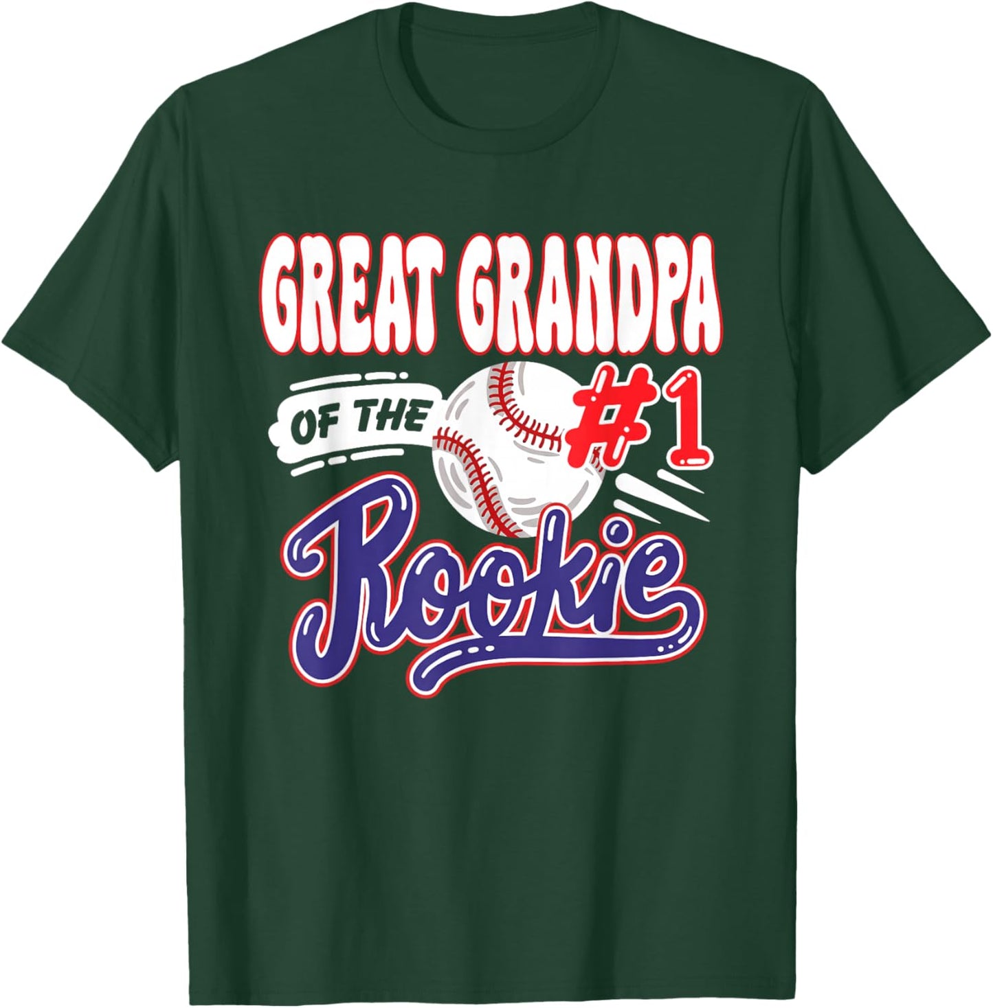Great Grandpa Rookie of Year 1st Bday Baseball Theme T-Shirt - T-Shirt | Forest