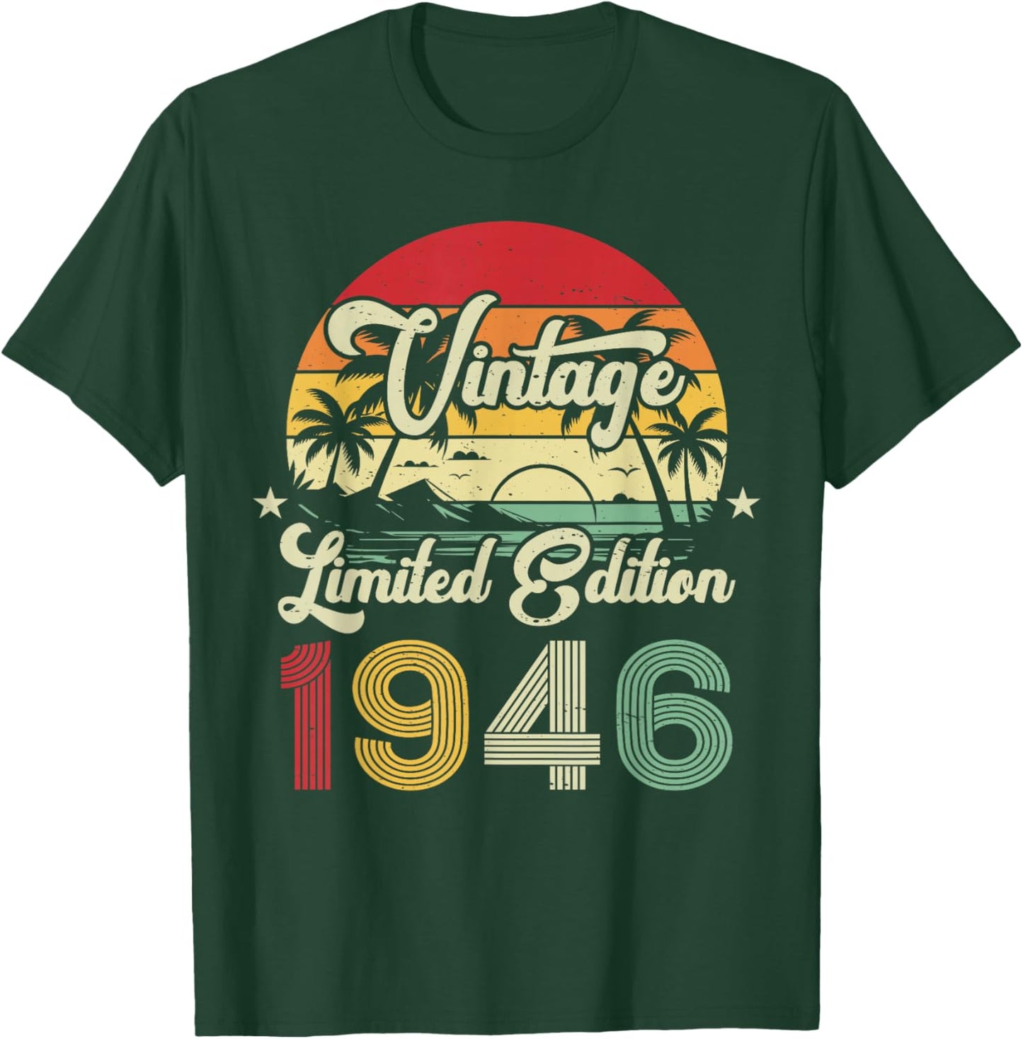 80th Birthday Vintage 1946 80yr Old T-Shirt - T-Shirt | Forest