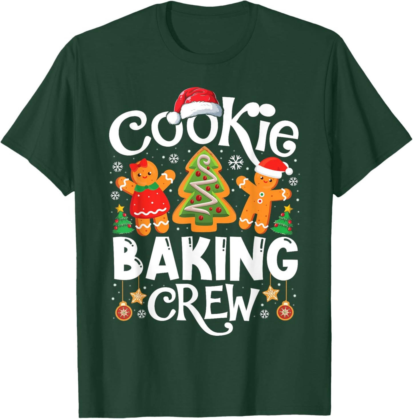 Cookie Baking Crew Cooking Lover Santa Xmas Gingerbread T-Shirt - T-Shirt | Forest