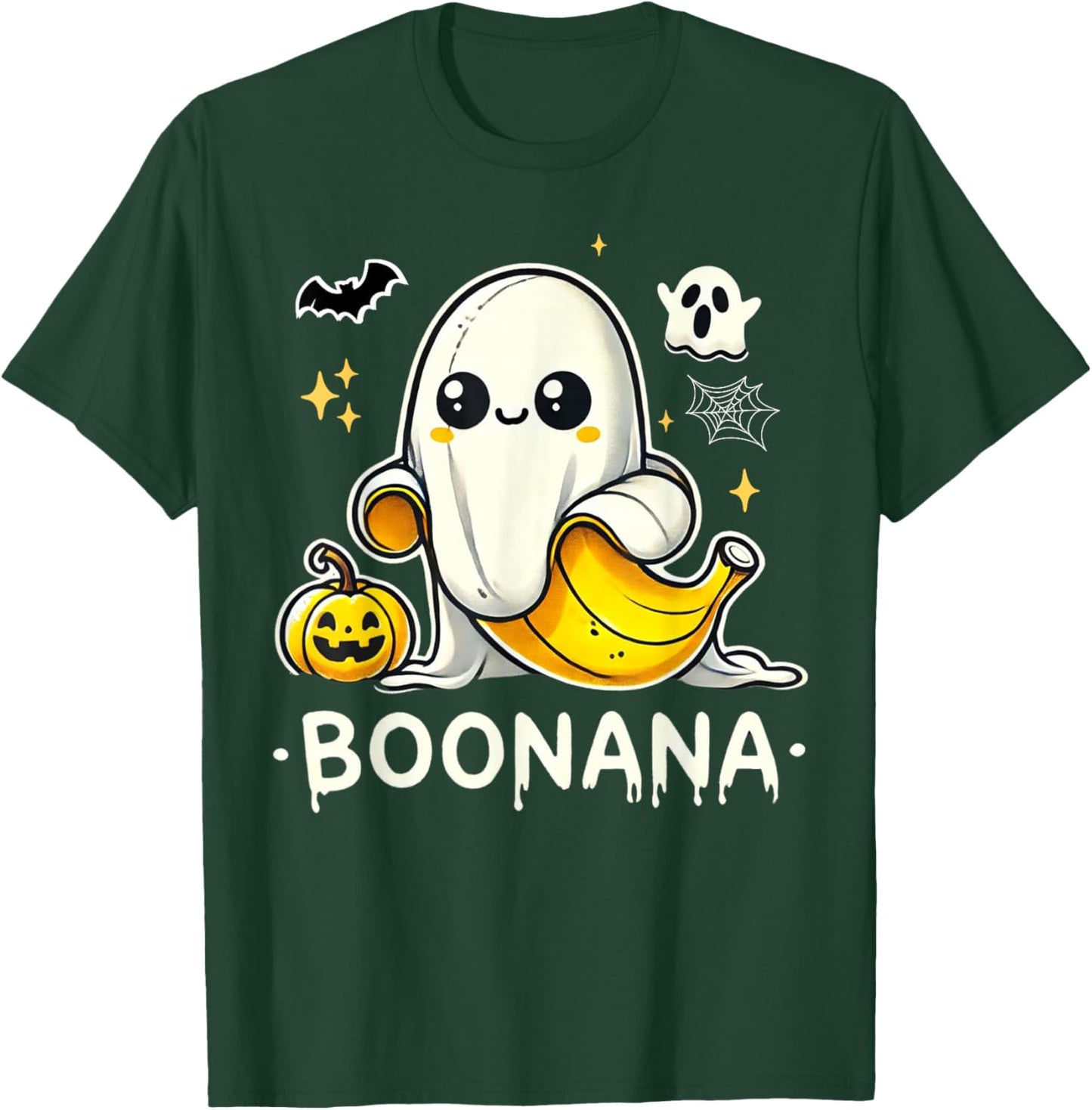 Boonana Cute Ghost Banana Halloween Costume Men Women T-Shirt - T-Shirt | Forest