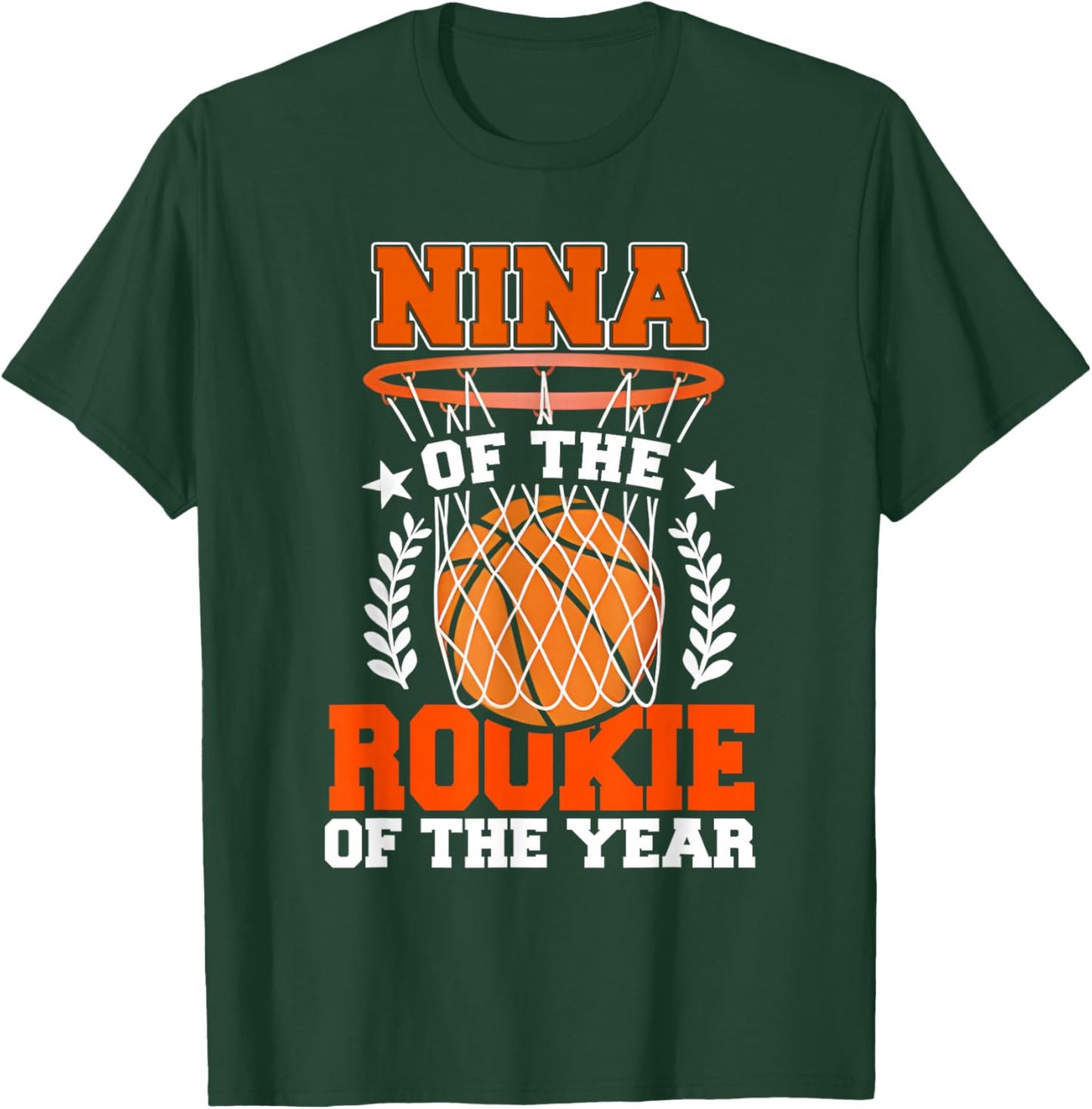 Nina of Rookie 1st Basketball Bday Theme Matching T-Shirt - T-Shirt | Forest