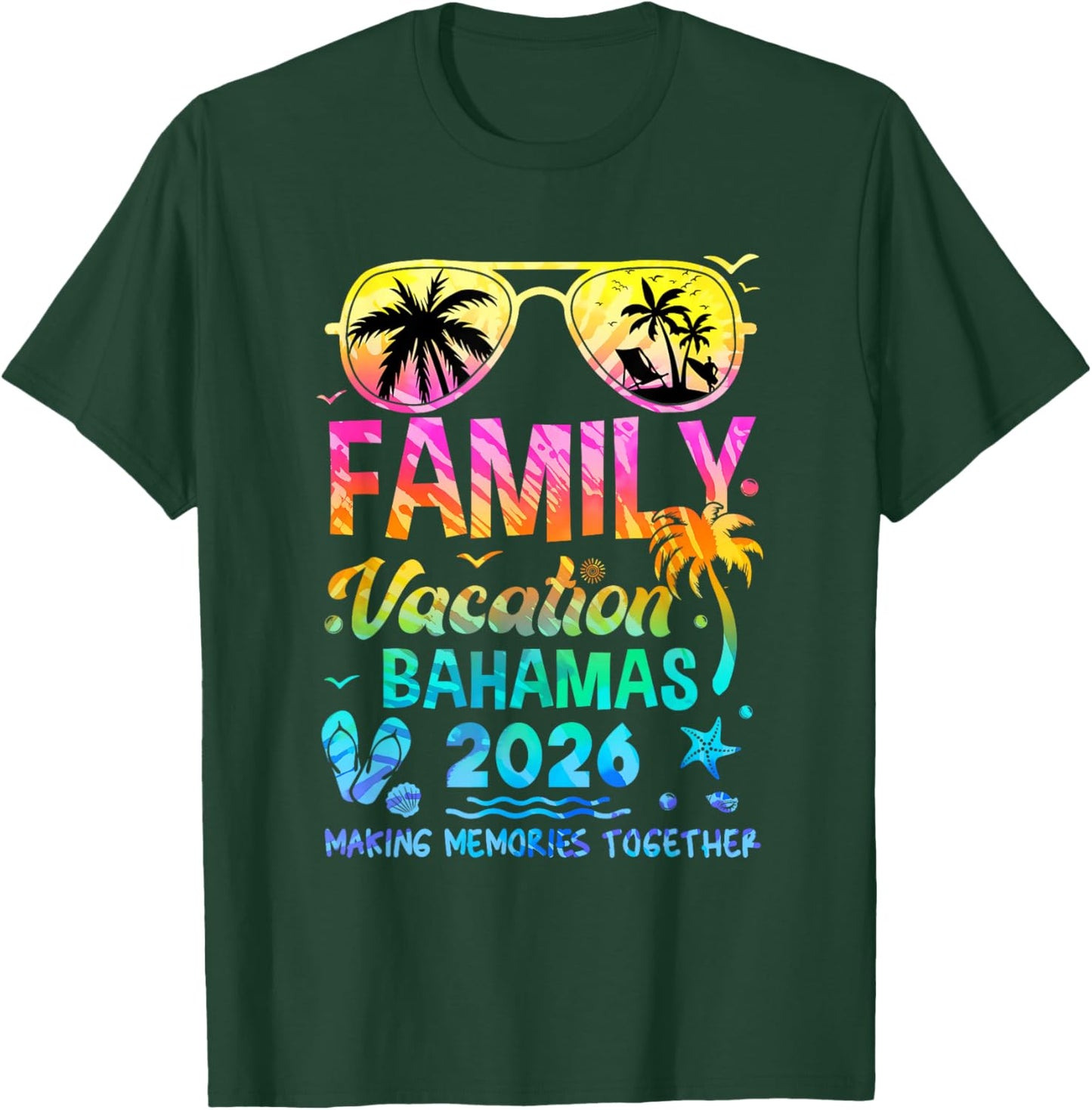 Family Vacation 2026 Bahamas Matching Memories Together T-Shirt - T-Shirt | Forest