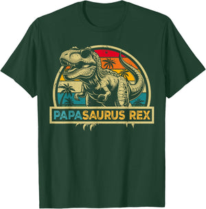 Papasaurus Rex TRex Dinosaur Papa Saurus Rex Family Matching T-Shirt - T-Shirt | Forest