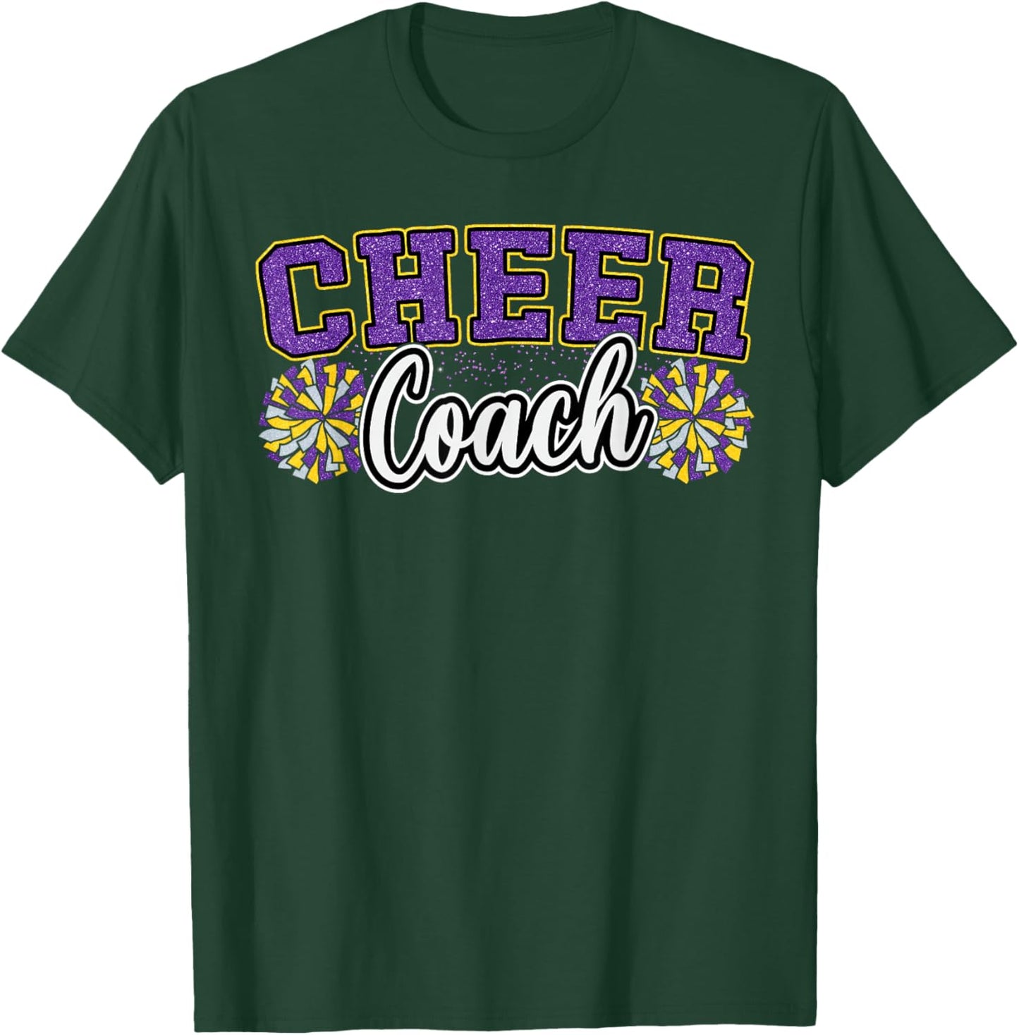 Loud Proud Cheer Coach Pom Poms Purple Cheerleader Women T-Shirt - T-Shirt | Forest