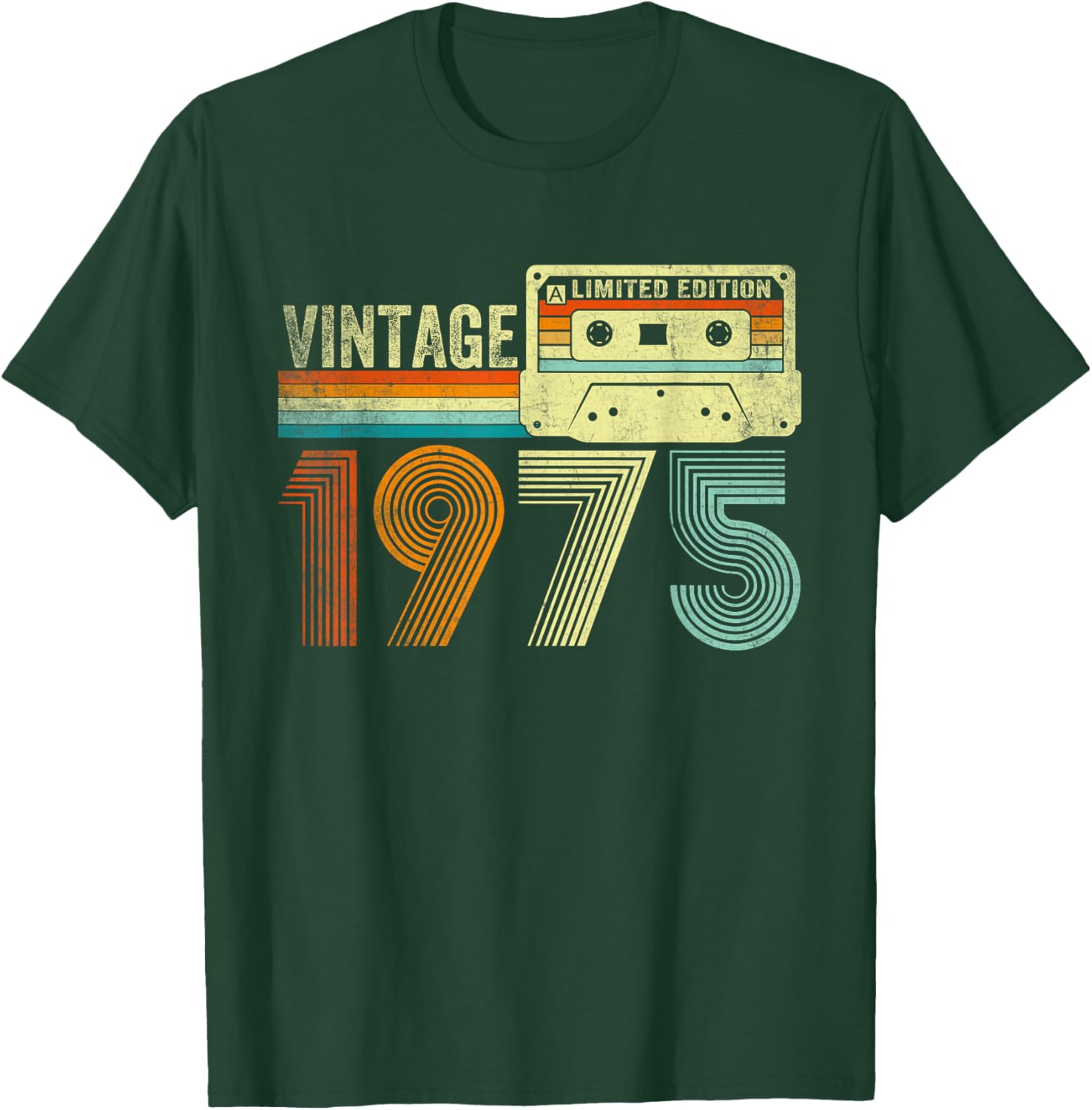 Vintage 1975 Cassette Tape 50th Birthday Gifts 50 Years Old T-Shirt - T-Shirt | Forest