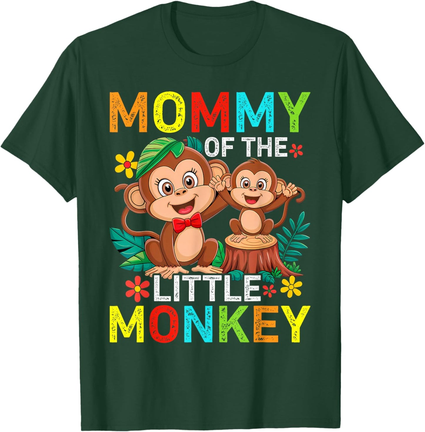 Mommy Of Little Monkey Birthday Family Matching T-Shirt - T-Shirt | Forest