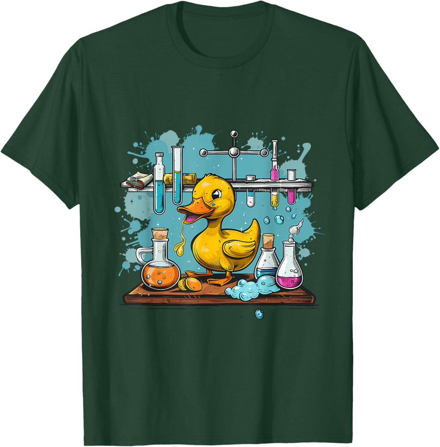 Rubber Duck Physics Chemists Teacher Science Rubber Duckie Women Kids T-Shirt - T-Shirt | Forest