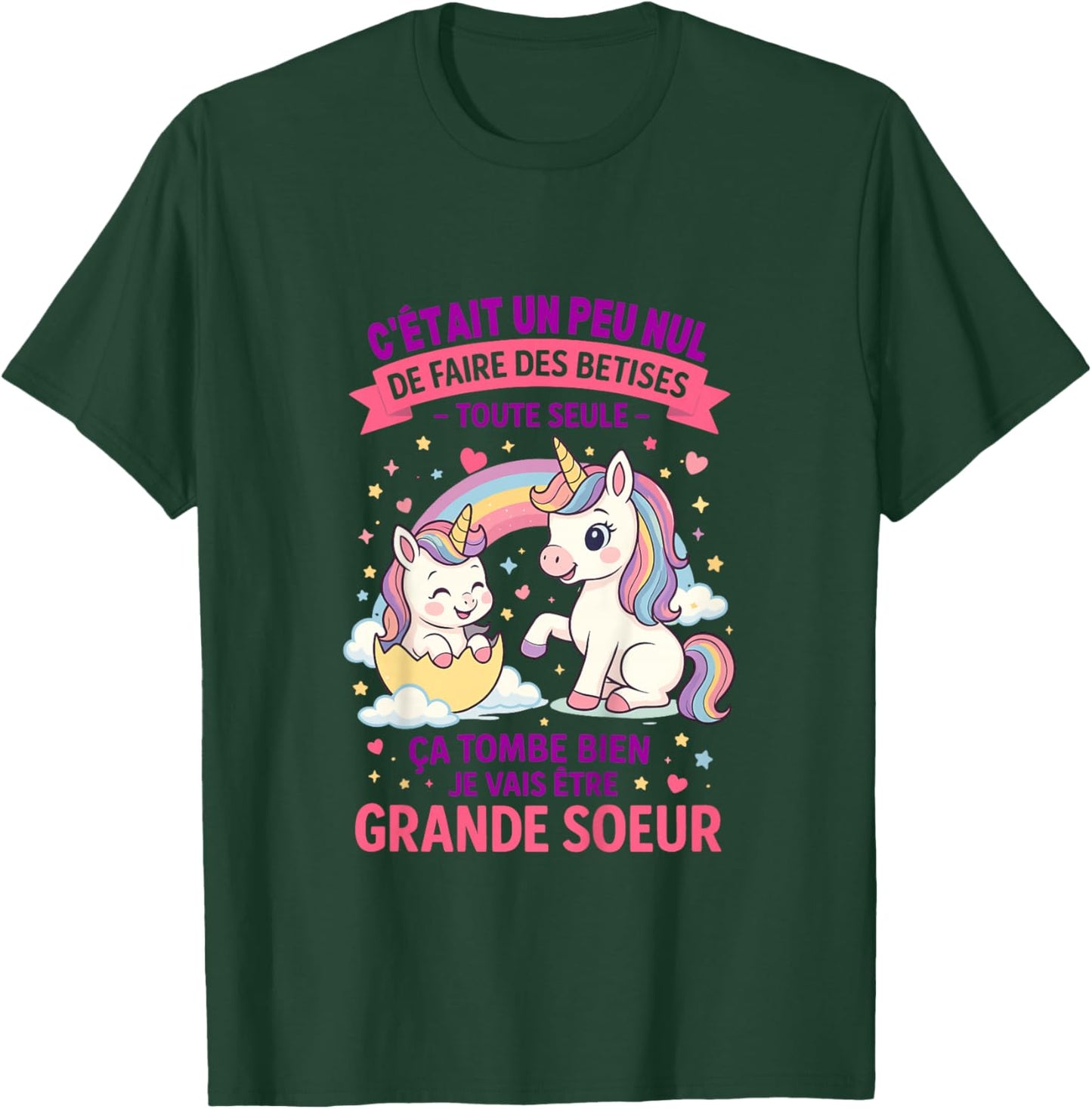 Child Announcement Pregnancy Big Sister Nonsense Future Big Sister T-Shirt - T-Shirt | Forest