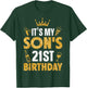 Son It's My Son's 21st Birthday 2004 21 Years Old T-Shirt - T-Shirt | Forest