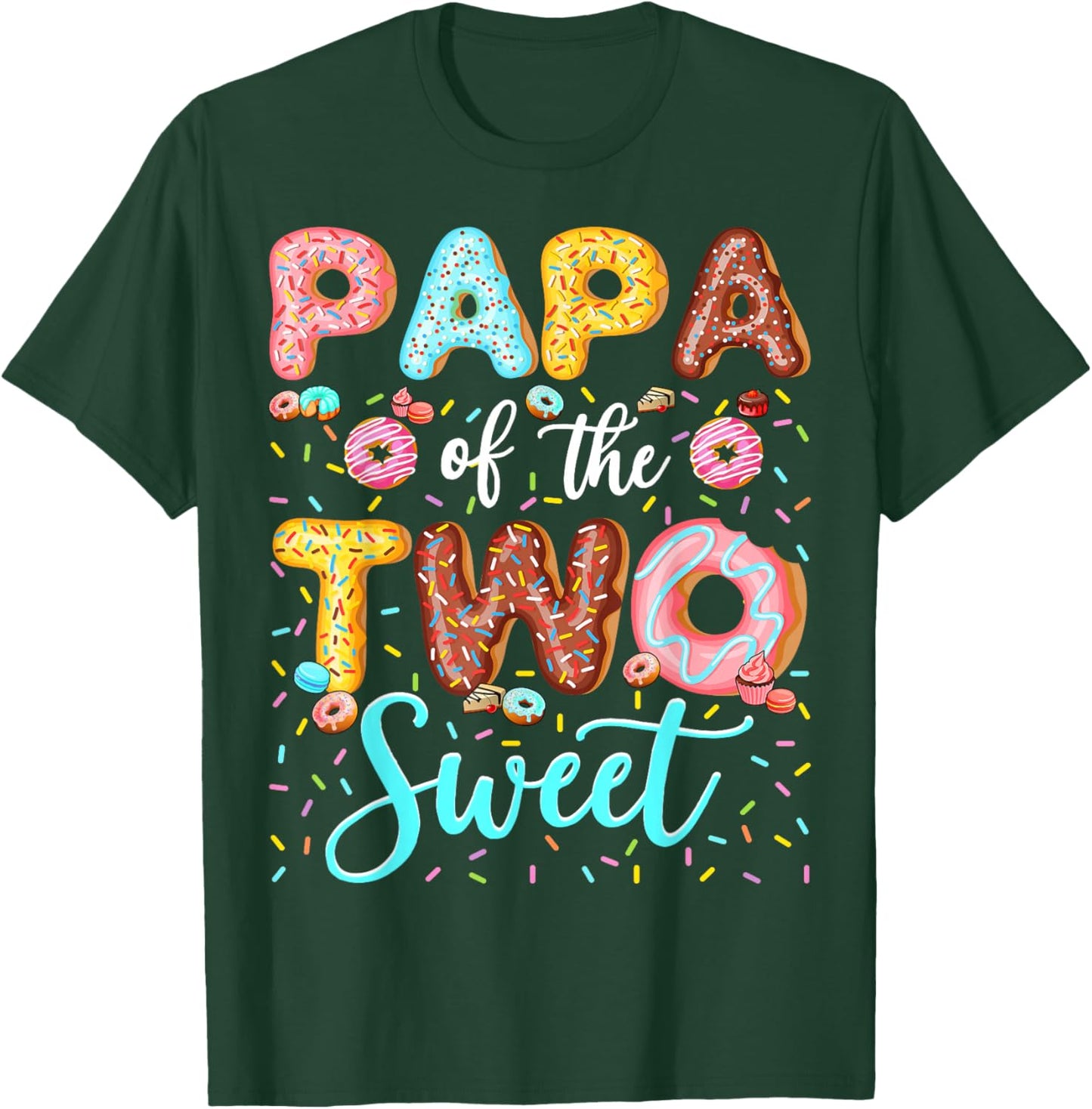 Papa of The Two Sweet 2nd Birthday Boy Donut Lover T-Shirt - T-Shirt | Forest