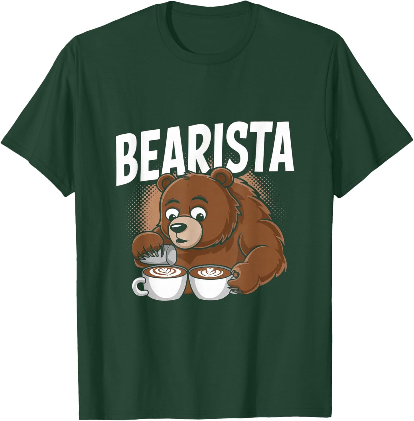 Bearista Funny Barista Pun Coffee Bear T-Shirt - T-Shirt | Forest