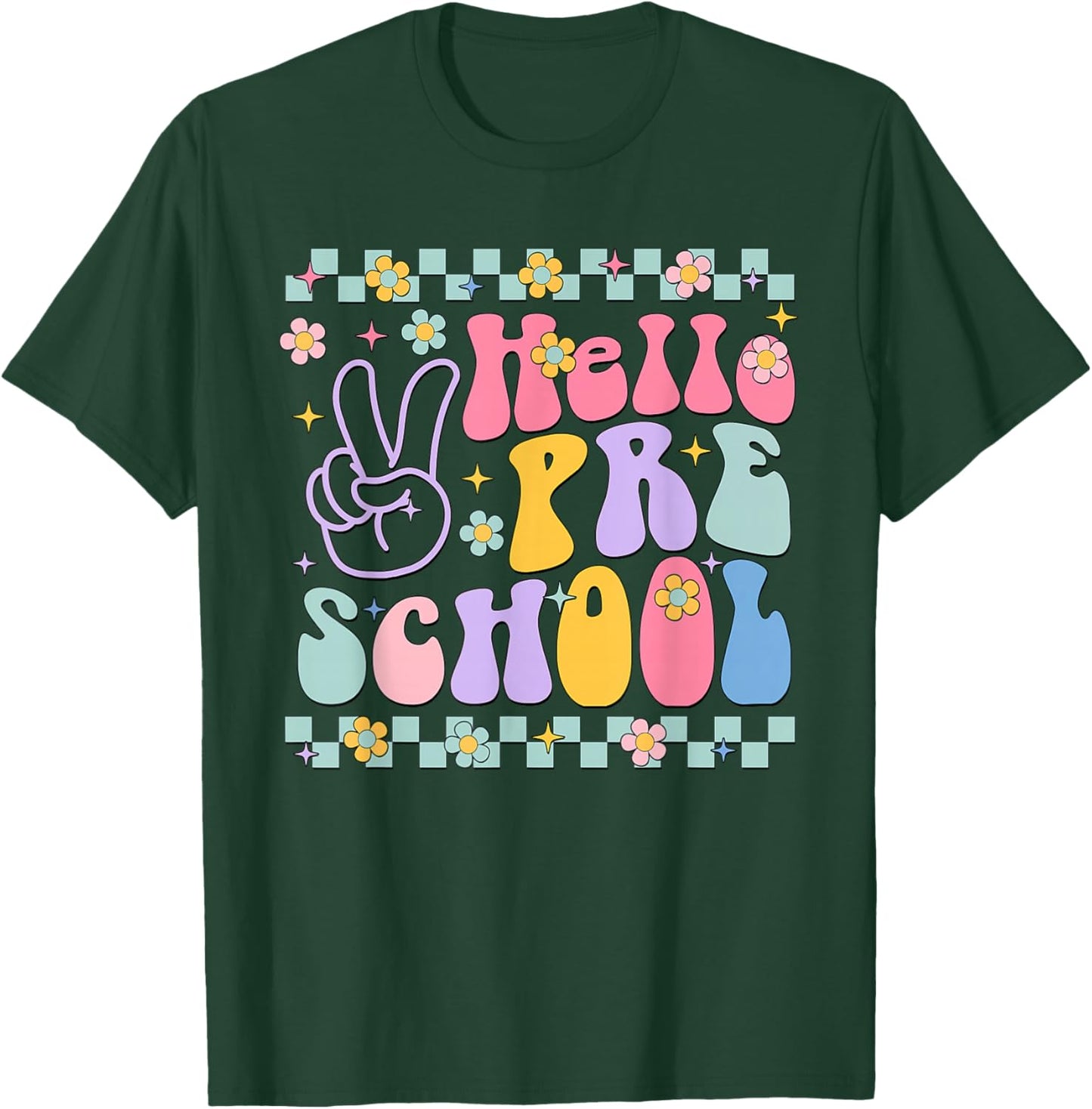 Hello preschool Back To School Teachers Boys Girls Kids T-Shirt - T-Shirt | Forest