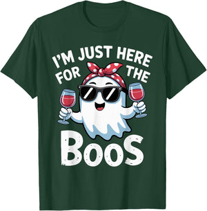 I'm Just Here for The Boos Halloween Women Ghost Cute Funny T-Shirt - T-Shirt | Forest