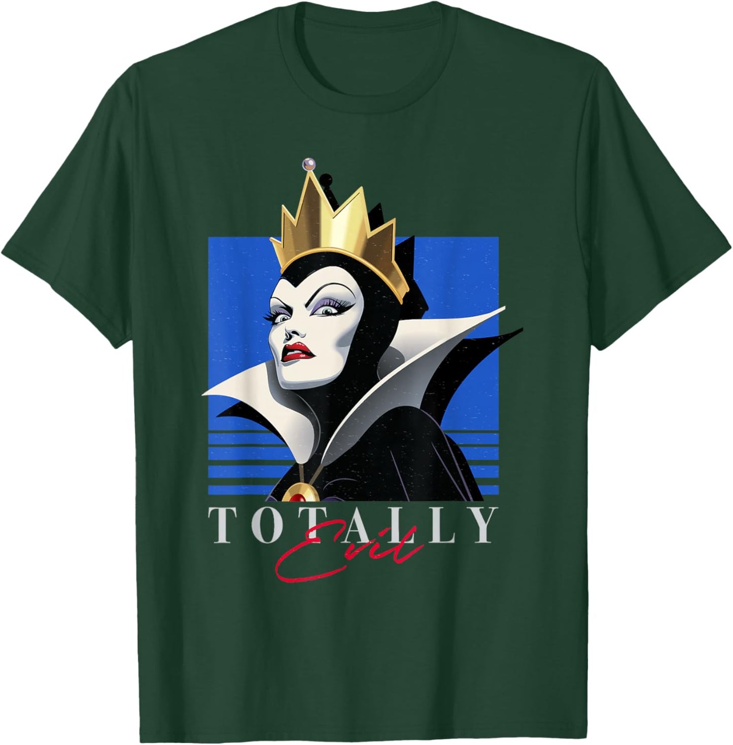 Disney Villains Totally Evil Queen Dramatic Retro Poster T-Shirt - T-Shirt | Forest
