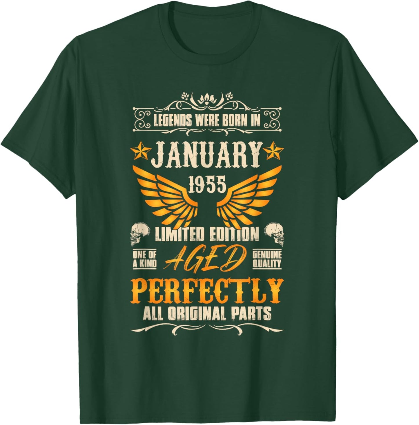 71rd Birthday Vintage Legends Born in 1955 71 Years Old T-Shirt - T-Shirt | Forest