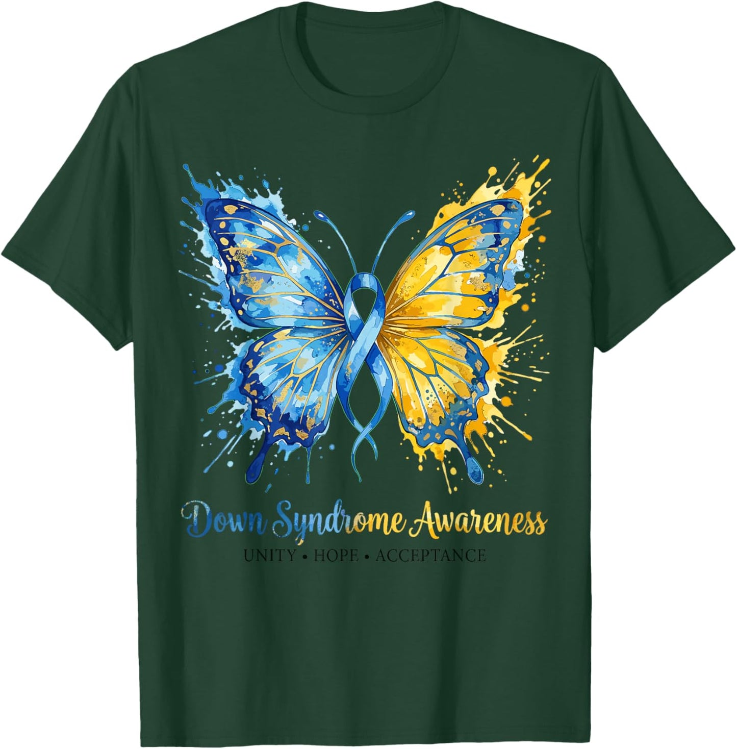 Down Syndrome Awareness Sunflower Ribbon Inclusion Support T-Shirt - T-Shirt | Forest