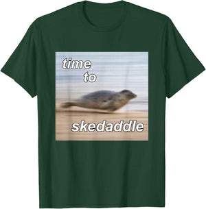 Time to Skedaddle Silly Seal Meme Funny T-Shirt - T-Shirt | Forest