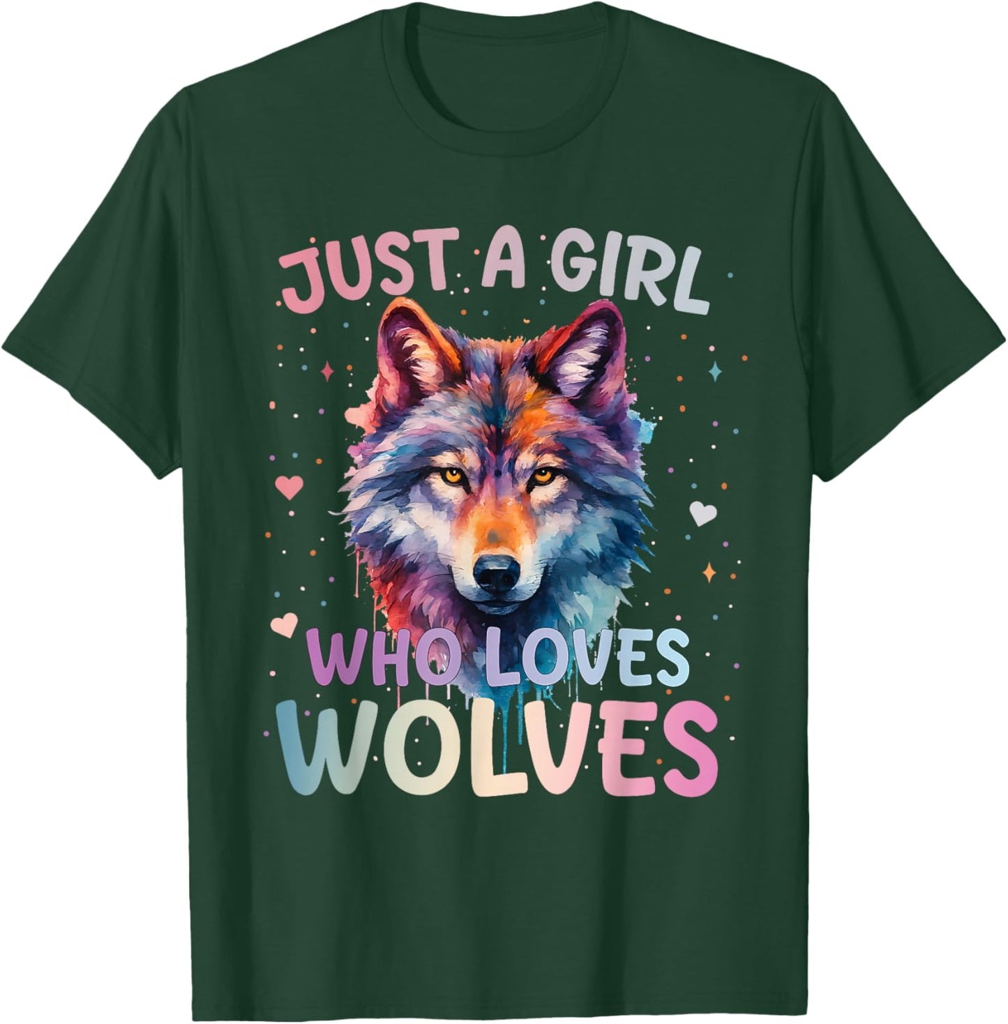 Just A Girl Who Loves Wolves Wolf Lover Women Girls T-Shirt - T-Shirt | Forest
