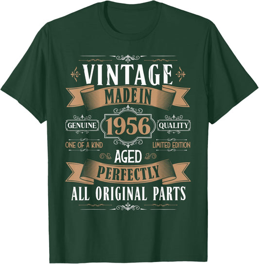 Vintage 69th birthday men Born 1956 69 years old Bday T-Shirt - T-Shirt | Forest