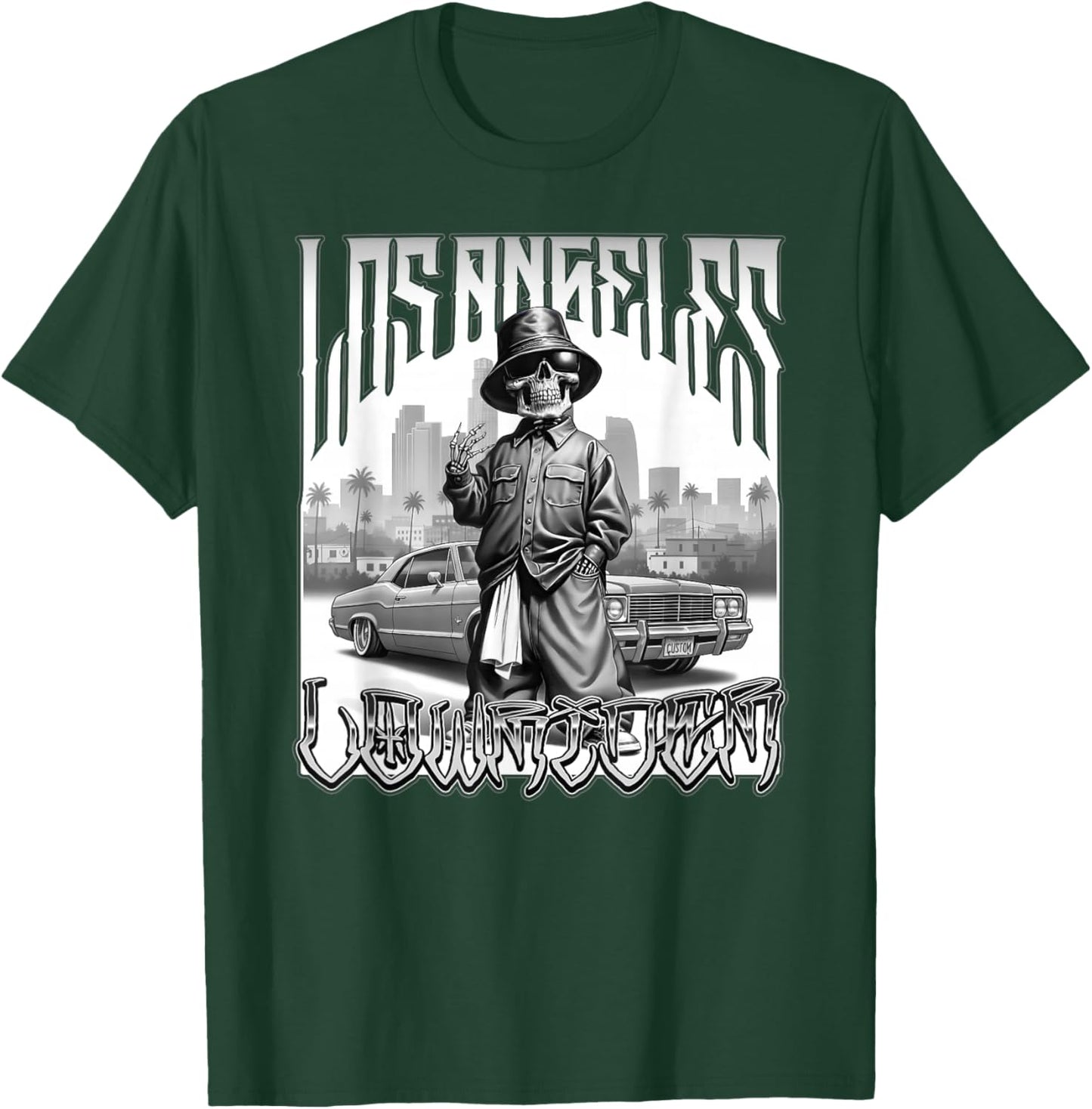 Los Angeles Low Rider Auto Motorcycle USA Cholo Chicano Low-Rider T-Shirt - T-Shirt | Forest